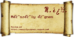 Mészöly Ágnes névjegykártya
