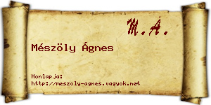 Mészöly Ágnes névjegykártya